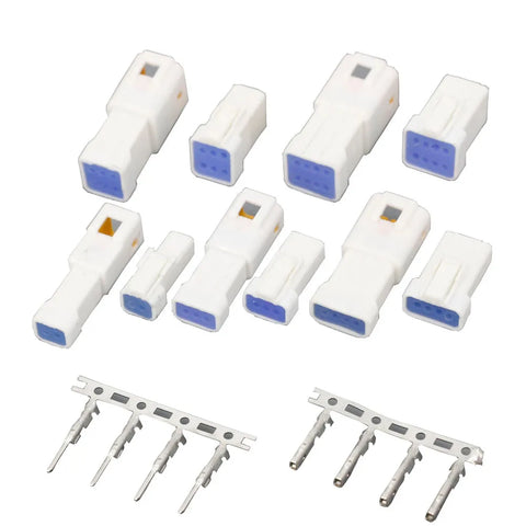 5 Sets Automotive Connectors JST02R-JWPF-VSLE 2/3/4/6/8 Pin Waterproof Connectors Male and Female Butt Plugs