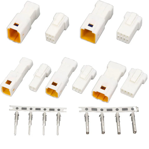 5 Sets Automotive Connectors JST02R-JWPF-VSLE 2/3/4/6/8 Pin Waterproof Connectors Male and Female Butt Plugs