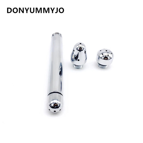 Bidet Faucets Rushed Anal Douche Shower Cleaning Enemator With 3 Styles Head Plug Enema Metal Anal Cleaner Butt Plugs Tap