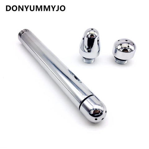 Bidet Faucets Rushed Anal Douche Shower Cleaning Enemator With 3 Styles Head Plug Enema Metal Anal Cleaner Butt Plugs Tap