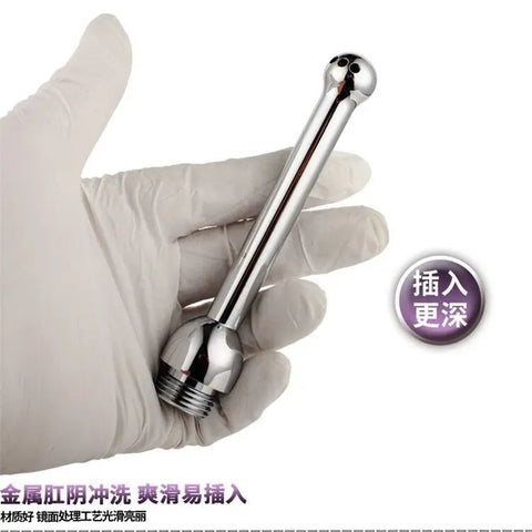 Stainless Steel Bidet Faucets Rushed Anal Douche Portable Shower Cleaning Enemator Enema Metal Anal Cleaner Butt Plugs Tap