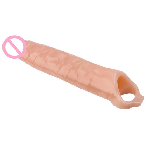 Soft  Huge Penis Enlargemen Dildo Delay Enlarge Sleeves Reusable Condom Cock Rings Stronger Enhancement Adult Sexy Toy for Men
