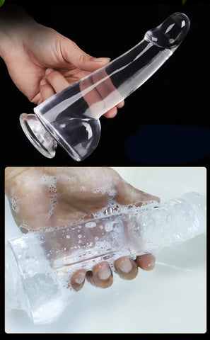 Crystal Simulation Dildo 4size Realistic Dildo For Woman Big Penis Dildo Can Strapon Suction Cup Dildo Transparent Dick Buttplug