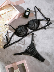 Lingerie Set Women Night Beautiful Sexy 2 Piece Floral Embroidery Underwear Sexy Erotic lingerie underwear Set Erotic Bra set