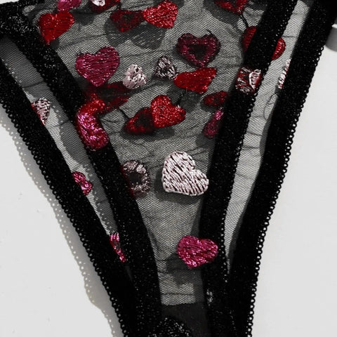 Free Shiping Love Embroidery Bra G-string Thong Sleepwear Sexy Lingerie For Women Plus Size Lingerie Bandage Women's lingerie