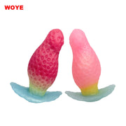 WOYE Liquid Silicone Strawberry Anal Plug Butt Plugs Masturbator Posterior Enlargement Anal Dilators Adult Toys For Men/Women