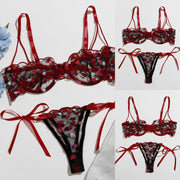 Free Shiping Love Embroidery Bra G-string Thong Sleepwear Sexy Lingerie For Women Plus Size Lingerie Bandage Women's lingerie