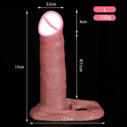 8.66 Inch penis sleeve large realistic reusable condoms cock rings extender penis sleeve with scrotal ring soft dick enlarger