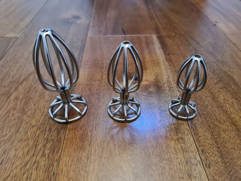 Hollow Steel Butt Plugs, Anal Plug, 3 Different Size's, BDSM Medical Play, Vegan Friendly Kink, UK Seller