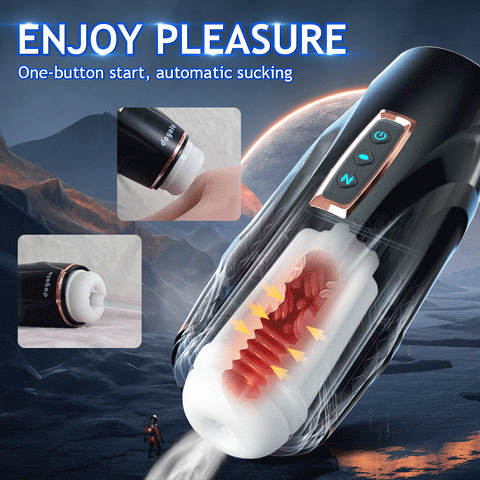 Upgraded  Automatic Thrusting Sucking Male Masturbators 3D Realistic Textured Blowjob Toy Pocket Pussy Stroker Sex Toys for Men