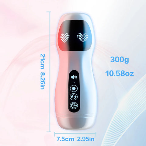 Smart Voice Male Masturbator Cup - Powerful Vibration Pulse & Air Pressure Suction Pleasure Device