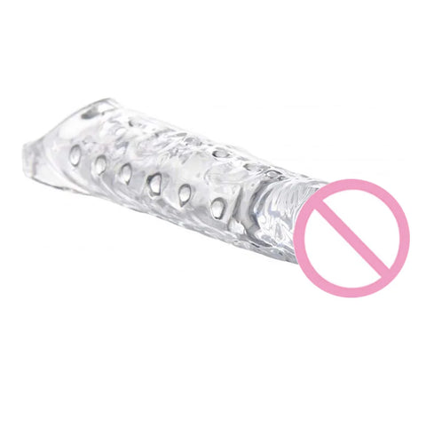Soft  Huge Penis Enlargemen Dildo Delay Enlarge Sleeves Reusable Condom Cock Rings Stronger Enhancement Adult Sexy Toy for Men