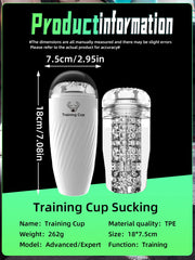Male Masturbator Transparent Meat Vaginal Masturbation Adult Male Sex Toy Piston Manual Masturbator Cup Penis Massage Trainer