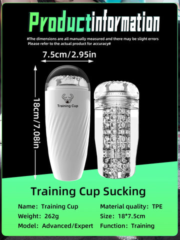 Male Masturbator Transparent Meat Vaginal Masturbation Adult Male Sex Toy Piston Manual Masturbator Cup Penis Massage Trainer