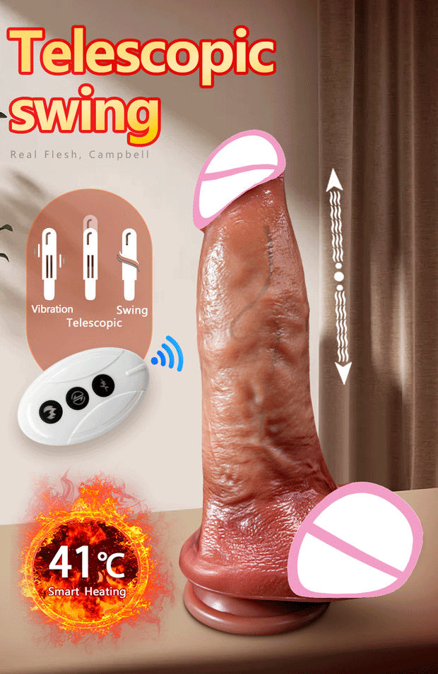 Huge Dildo Vibrator Dildo Heating Wireless Remote Telescopic Dildo Vibrator For Women Realistic Penis Swing Dick SexToys