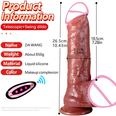 XXXL Huge Dildo Vibrator Dildo Heating Wireless Remote Telescopic Dildo Vibrator For Women Realistic Penis Swing Dick SexToys