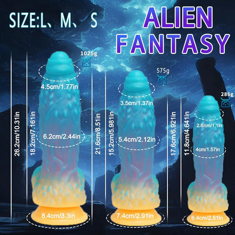 Luminous Fantasy Dildo Silicone Anal Monster Dildo Huge Thick Long Realistic Dragon Dildo Giant Soft Suction for Women Flexible