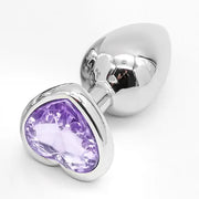 Crystal Heart Shaped Anal Plugs Metal Butt plugs Anal Toys 3 sizes drop shipping
