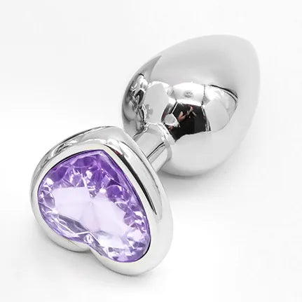 Crystal Heart Shaped Anal Plugs Metal Butt plugs Anal Toys 3 sizes drop shipping