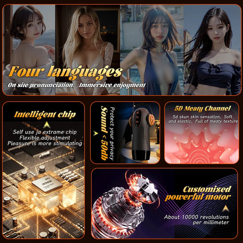 Male Heating Masturbator Cup with Suction Cup Blowjob Sex Machines Pocket Vagina Pussy Glans Trainner Sex Toy For Men