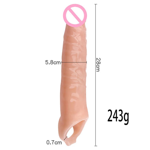 Soft Huge Penis Enlargemen Dildo Delay Enlarge Sleeves Reusable Condom Cock Rings Stronger Enhancement Adult Sexy Toy for Men