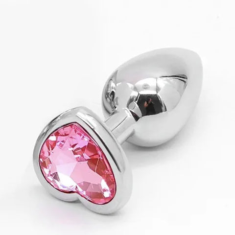 Crystal Heart Shaped Anal Plugs Metal Butt plugs Anal Toys 3 sizes drop shipping