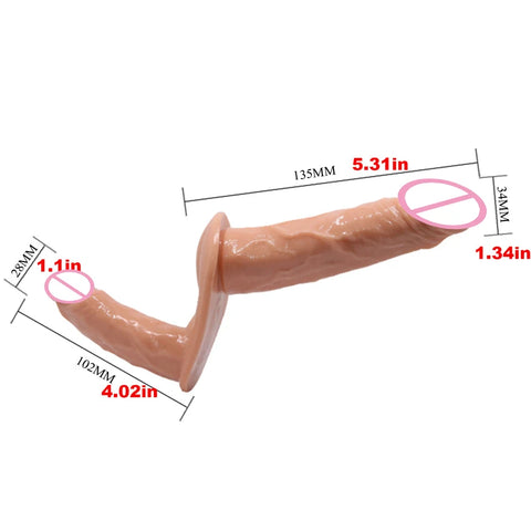 Strap On Realistic Double Dildo Pants For Woman Men Couples Dildo Panties For Lesbian Gay Flesh purple Vibrator Dildo For Gay