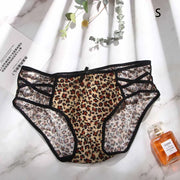 Lingerie Leopard Low waist Bownot Underwear Briefs Leopard Panties Lace Thongs