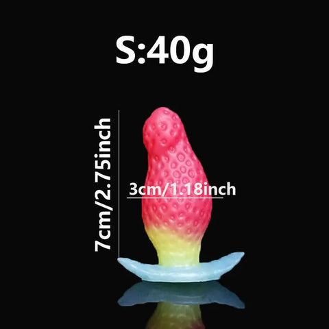 WOYE Liquid Silicone Strawberry Anal Plug Butt Plugs Masturbator Posterior Enlargement Anal Dilators Adult Toys For Men/Women