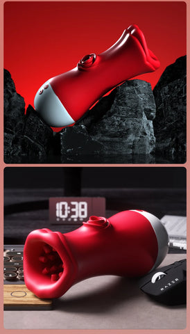 2 in 1 Male Tongue Licking Vibrator Deep Throat Male Glans Penis Training Cup Glans Stimulation Exercise Masturbators for Men
