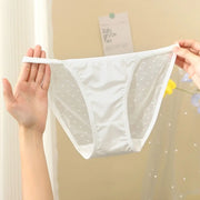 Lingerie Ice Silk Low Rise Briefs Women Cotton Crotch Soft Seamless Lingerie Transparent Korean Mesh Panties Girls