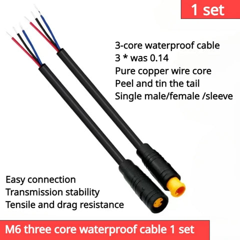 6mm M6 2 3 4 5  Pin male female Julet Electric bike Butt Plug Connector waterproof Scooter Brake Cable Pluger Signal Sensor