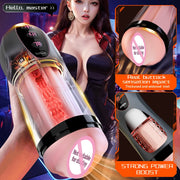 Male Heating Masturbator Cup with Suction Cup Blowjob Sex Machines Pocket Vagina Pussy Glans Trainner Sex Toy For Men