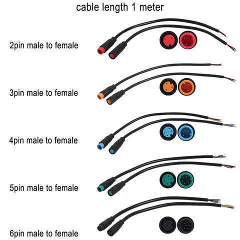 Butt Plug Connector Wiring for Electric Scooter Pluger Signal Sensor Female Male Cable E-bike 2 3 4 5 6 Pin Brake Cable