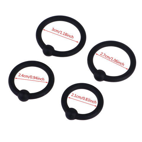 4Pcs/Pack Male Flexible Stay Donuts Cock Rings Silicone Time Delay Ring Cock Rings Adult Products
