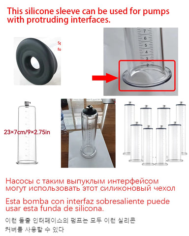 Silicone Penis Sleeve Cover Electric Vacuum Pump Cylinder dick Enlarger extender Sealing Donut Replacement kit Cock rings formen