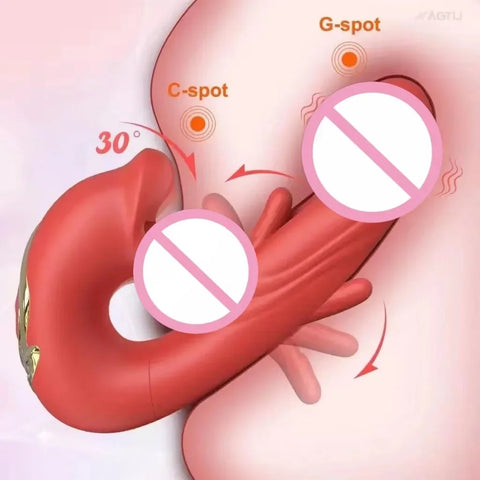 Tongue Vibrator Nipple Clitoral Stimulator G-spot Vaginal Insertion Vibrator Anal Plug Waterproof Dildo Adult Products
