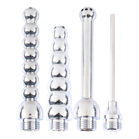 Stainless Steel Bidet Faucets Rushed Anal Douche Portable Shower Cleaning Enemator Enema Metal Anal Cleaner Butt Plugs Tap