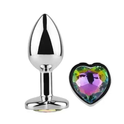 Crystal Heart Shaped Anal Plugs Metal Butt plugs Anal Toys 3 sizes drop shipping