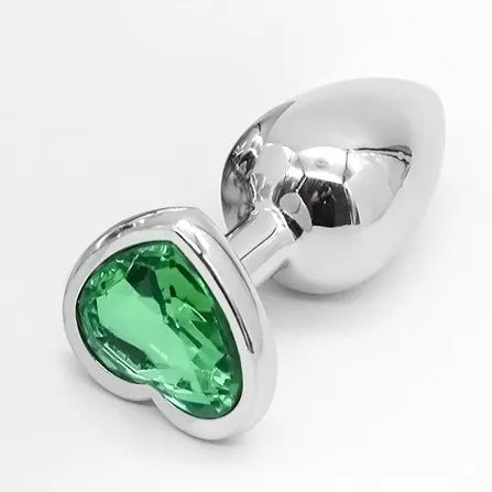 Crystal Heart Shaped Anal Plugs Metal Butt plugs Anal Toys 3 sizes drop shipping