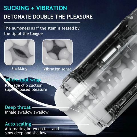 Upgraded  Automatic Thrusting Sucking Male Masturbators 3D Realistic Textured Blowjob Toy Pocket Pussy Stroker Sex Toys for Men