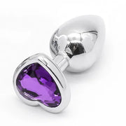 Crystal Heart Shaped Anal Plugs Metal Butt plugs Anal Toys 3 sizes drop shipping