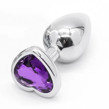 Crystal Heart Shaped Anal Plugs Metal Butt plugs Anal Toys 3 sizes drop shipping