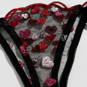 Free Shiping Love Embroidery Bra G-string Thong Sleepwear Sexy Lingerie For Women Plus Size Lingerie Bandage Women's lingerie