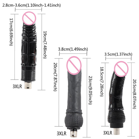 Fredorch Sex Machine Accessories 3XLR Connector Big Dildo Skin Color Dildo Vibrating Dildo Bendable Dildo Heated Dildo Vagina