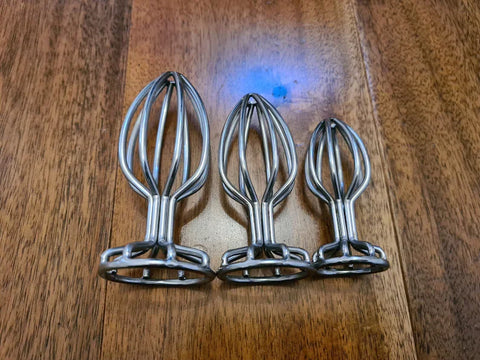 Hollow Steel Butt Plugs, Anal Plug, 3 Different Size's, BDSM Medical Play, Vegan Friendly Kink, UK Seller