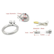 Male Chastity Cage With Stealth Lock Device 304 Steel Cock Rings Horse Eye Urethral Catheter Dilator Penis Plug Urethra Catheter