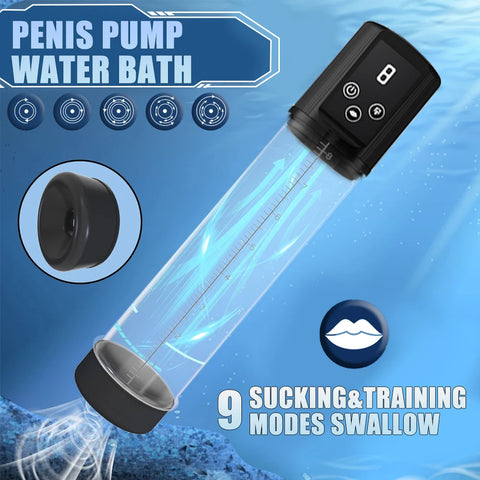 Automatic Electric Penis Vacuum Pump with 9 Suction Levels Thicken Penis Enlargement Enhance Sex Toy Masturbators for Men