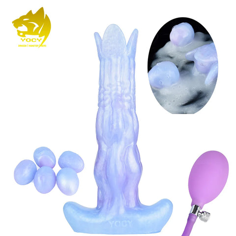 Ovipositor Dildo Pneumatic Monster Dildo with 5 Eggs, 8.1inch Silicone Anal Dildo Anal Plug Adult Sex Toys for Women G Spot