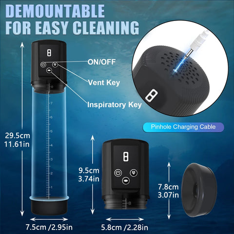 Automatic Electric Penis Vacuum Pump with 9 Suction Levels Thicken Penis Enlargement Enhance Sex Toy Masturbators for Men